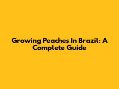 Growing Peaches In Brazil: A Complete Guide